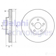 Тормозной диск DELPHI Toyota Ipsum (M20) 2 Минивэн 2.0 (ACM20) 150 л.с. 2001 – 2009 BG3921 VAD3B 4 5012759355091