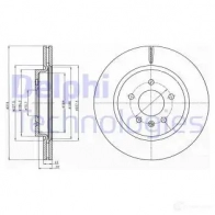 Тормозной диск DELPHI 5012759494295 B9 2QFD BG4388 Opel