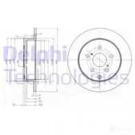 Тормозной диск DELPHI J 19B1D 935227 BG4051 5012759386309