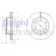 Тормозной диск DELPHI BG4211C UFH9 7 5012759983577 Toyota Hilux (AN10, 20, 30) 7 Пикап 2.5 D 4D 4WD (KUN25) 120 л.с. 2007 – 2024