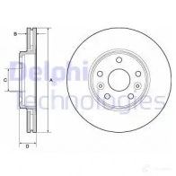 Тормозной диск DELPHI BG4667C 4U H73RO Renault 5012759534977