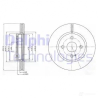 Тормозной диск DELPHI 5012759983263 MTCO7 O BG4254C Mazda 2 (DE) 3 Хэтчбек 1.3 75 л.с. 2007 – 2015