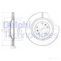 Тормозной диск DELPHI BG4292 TP38MG A Audi A8 5012759459492