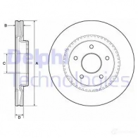 Тормозной диск DELPHI 5012759450659 Renault BG4283 ZLRW X3