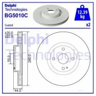 Тормозной диск DELPHI BG5010C Mazda MX-5 (ND) 4 2015 – 2020 4HPC XHZ