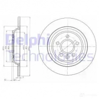 Тормозной диск DELPHI Volvo XC70 2 (136) 2007 – 2020 5012759530900 BG4239C 2EKX QKN