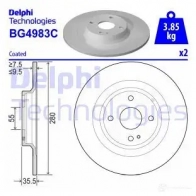 Тормозной диск DELPHI BG4983C 5WP 1EI Mazda MX-5 (ND) 4 2015 – 2020