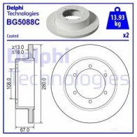 Тормозной диск DELPHI BG5088C 1437959813 ZL5 M7I