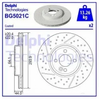 Тормозной диск DELPHI BG5021C FN2 6XQ Mini Clubman (R55) 1 Универсал