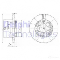 Тормозной диск DELPHI 5012759064313 Toyota Hiace (XH10) 4 Фургон 2.5 D 4D (KLH12. KLH22) 102 л.с. 2001 – 2006 NO6 PN28 BG3193