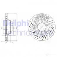 Тормозной диск DELPHI BG9095 5012759459379 Porsche G MM50