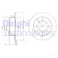 Тормозной диск DELPHI BG3609 JFN22H 2 Kia Magentis (GD, MS) 1 2000 – 2005 5012759159774