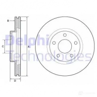 Тормозной диск DELPHI BG4562 5012759524466 N2SI8A T Mazda CX-5 (KE) 1 Кроссовер 2.0 AWD 150 л.с. 2012 – 2017