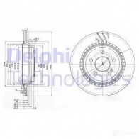 Тормозной диск DELPHI U QVZV5 5012759285060 Mercedes E-Class (W210) 2 Седан E 55 AMG (210.074) 354 л.с. 1997 – 1998 BG3726