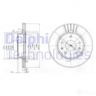 Тормозной диск DELPHI UF0LI5 K BG3702C 5012759983621 1211314663