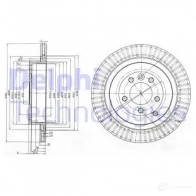 Тормозной диск DELPHI 5012759369678 BG3925 N7060 60 Land Rover Discovery 4 (L319) 2009 – 2018