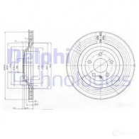 Тормозной диск DELPHI Audi A6 (C5) 2 Универсал 4.2 Quattro 299 л.с. 1998 – 2005 BG3991 5012759370315 N32 3SK