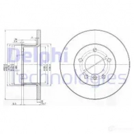 Тормозной диск DELPHI 934191 BG2556 0 PG1A 5012759425527
