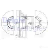 Тормозной диск DELPHI YEL1PV W BG2163 933912 5012759421628