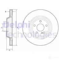 Тормозной диск DELPHI BG4957C 5012759996805 6JYB 5 Mercedes SL-Class (R231) 3 Кабриолет 3.0 400 (2366) 367 л.с. 2016 – 2025