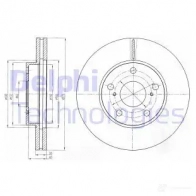 Тормозной диск DELPHI Toyota 0R Z1KH BG4234C 5012759983423