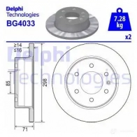 Тормозной диск DELPHI 9I6S I 5012759386132 BG4033 Mercedes Sprinter (907, 910) 3 Кабина с шасси (3T) 211 CDI RWD (907.123, 907.221, 907.223) 114 л.с. 2018 – 2024