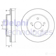 Тормозной диск DELPHI F N6TEV BG4928C Lexus ES (XZ10) 7 Седан 2.0 200 (ASZ10) 150 л.с. 2018 – 2024 5012759990148