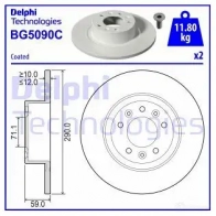 Тормозной диск DELPHI O HTM3C BG5090C Peugeot 508 1 (8D, E) 2010 – 2018