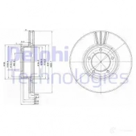 Тормозной диск DELPHI BG2507 934150 0JY R6 5012759425060