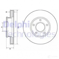 Тормозной диск DELPHI 5012759534922 935640 BG4663C KOS VB1D