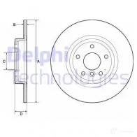 Тормозной диск DELPHI L 9CPD 5012759972755 BG4766C Jaguar XF (X260) 2 Универсал