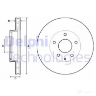 Тормозной диск DELPHI MEM XU0 BG4712C Mazda 5012759962350