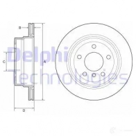 Тормозной диск DELPHI UJ3 1Q 1425062636 BG4946C 5012759996799