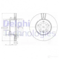 Тормозной диск DELPHI BG3998 DB1VV 6Q 5012759385784 Bmw 3 (E90) 5 Седан 2.0 318 d 136 л.с. 2007 – 2010