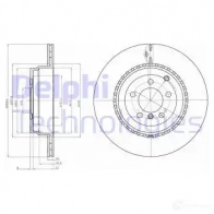 Тормозной диск DELPHI Land Rover Range Rover BG9080 5OSP P 5012759449998