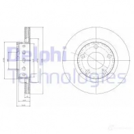 Тормозной диск DELPHI Audi A6 (C5) 2 Универсал 4.2 Quattro 299 л.с. 1998 – 2005 BG4057 5012759396056 R5 8OT