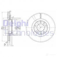 Тормозной диск DELPHI 5012759227787 BG3682 Peugeot MEFV8 ZD