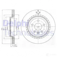 Тормозной диск DELPHI E WNJ8S Volvo XC70 2 (136) 2007 – 2020 BG4240 5012759443514