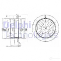 Тормозной диск DELPHI Lexus LX (J80) 1 1995 – 1997 6QCZ W BG3188 5012759064269