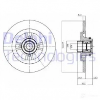 Тормозной диск DELPHI BG9025RS 5012759396278 Renault Megane 1 (BA, JA, EA, DA, LA) 1995 – 2002 HKLRE AB