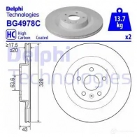 Тормозной диск DELPHI BG4978C 66 9E5 1437950793