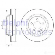 Тормозной диск DELPHI 5012759984130 Mercedes Vito (W447) 3 Mixto 124 CDI (447.701, 447.703, 447.705) 237 л.с. 2021 – 2024 BG4811C IV 0W7