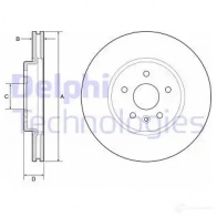 Тормозной диск DELPHI MR58BH 2 5012759976388 Opel Astra (K) 5 Универсал 1.4 Turbo (35) 145 л.с. 2019 – 2025 BG4783C