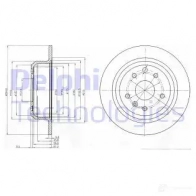 Тормозной диск DELPHI 5012759774151 BG2614 934242 6MDZ Y6