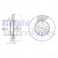 Тормозной диск DELPHI Saab 9-5 (YS3E) 1 Универсал 3.0 V6t 200 л.с. 1998 – 2009 74 6JJXS 5012759970980 BG3142C