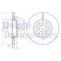 Тормозной диск DELPHI BG3953 BI OOVS5 5012759360545 Skoda Karoq