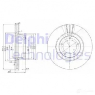 Тормозной диск DELPHI 5012759422458 Y3PM T BG2246 933966