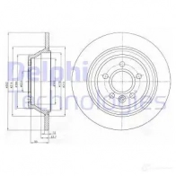 Тормозной диск DELPHI BG4238 4E F0NSL Volvo XC70 2 (136) 2007 – 2020 5012759443491