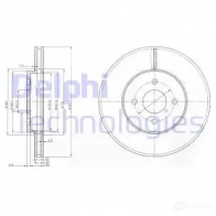 Тормозной диск DELPHI BG3742 5012759280393 Ford Focus 1 Хэтчбек 2.0 ST170 173 л.с. 2002 – 2004 7 P1QLR3