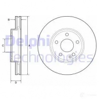 Тормозной диск DELPHI 5012759976463 7WU F9O BG4788C 1211320247